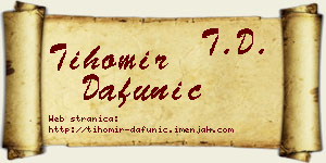 Tihomir Dafunić vizit kartica